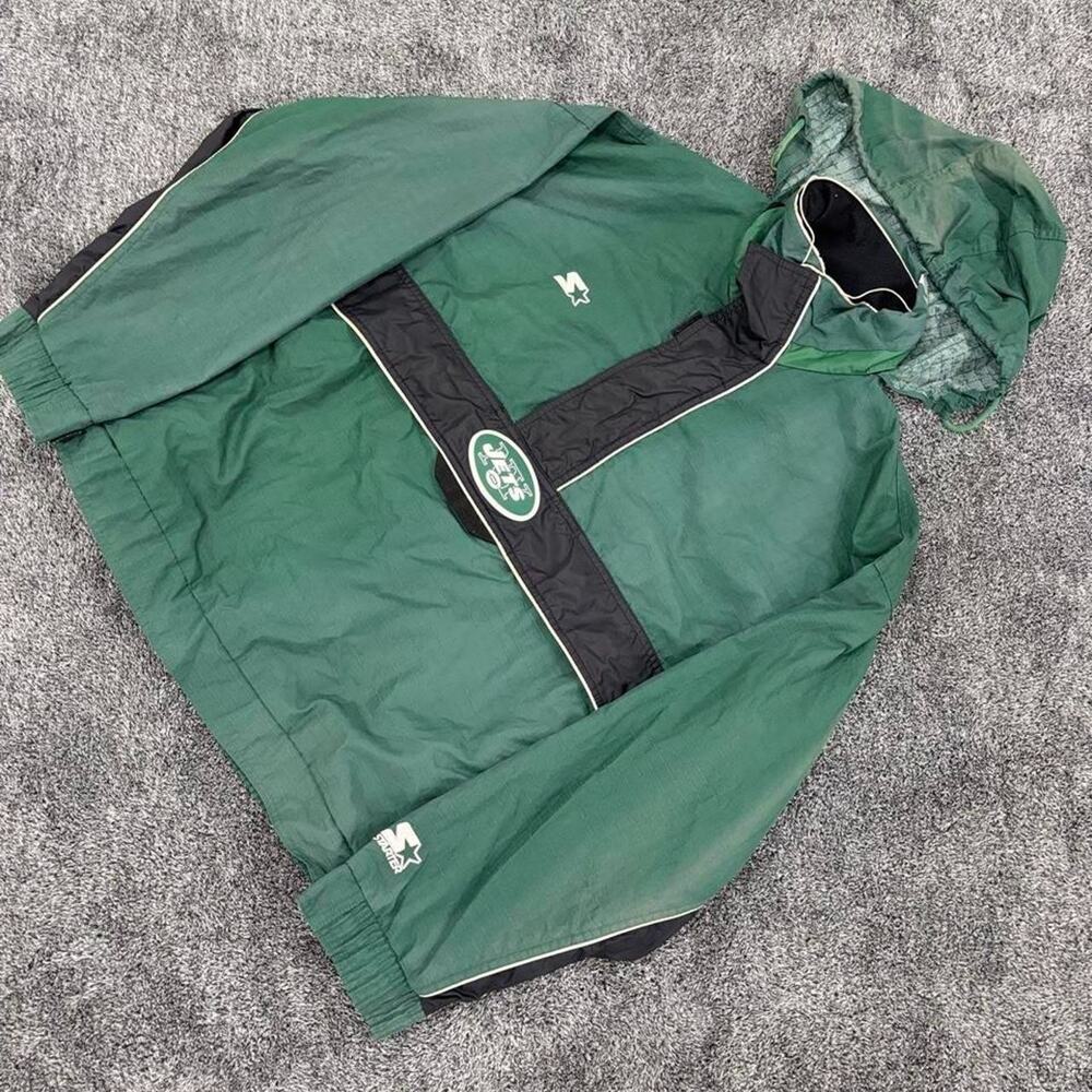 Vintage New York Jets Jacket Men's L NFL Pullover Hooded Pro Line Starter 90s